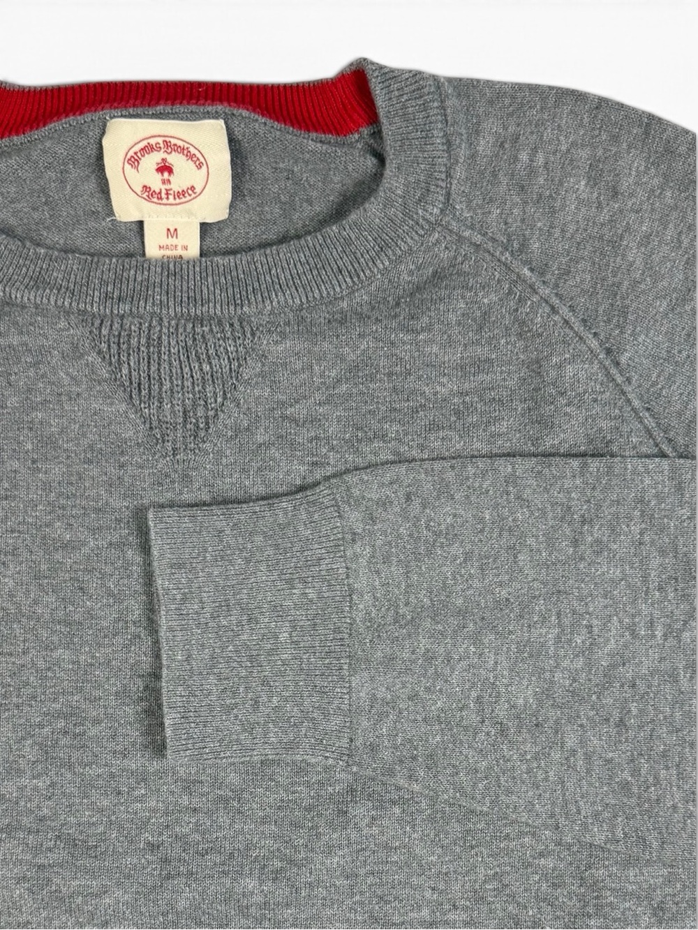 Brooks Brothers Red Fleece Cotton Cashmere Sweater Gray Men’s Medium